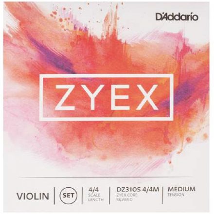 D'addario ZYEX hegedűhúr készlet, 4/4 medium, ezüst D