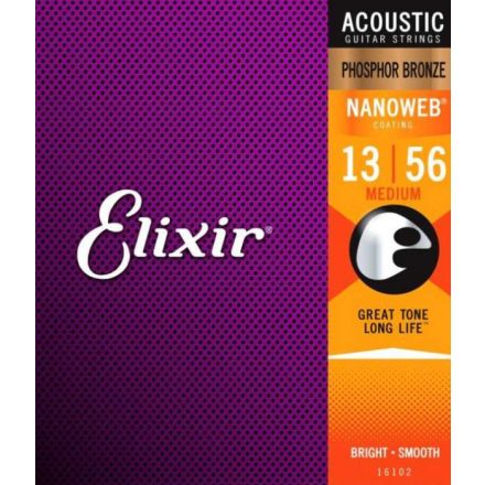 Elixir NANOWEB 16102 Foszfor-bronz akusztikus gitárhúr készlet