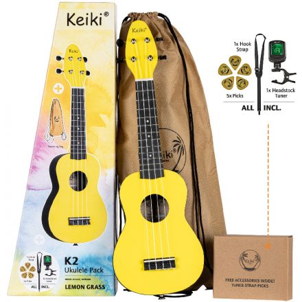 Ortega Keiki K2-LGR szoprán ukulele szett