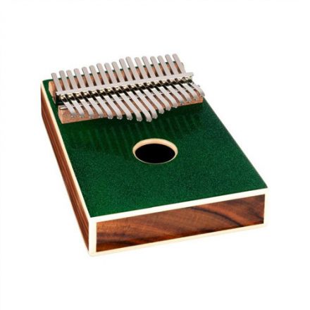 Ortega OKB4 Metallic Green Sparkle 17 hangos Acacia kalimba