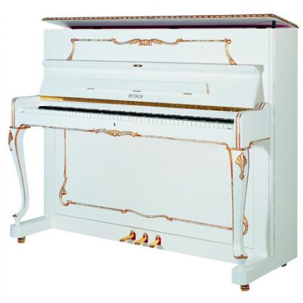 Petrof P118 R1 Rococo pianínó, Style Collection, matt fehér