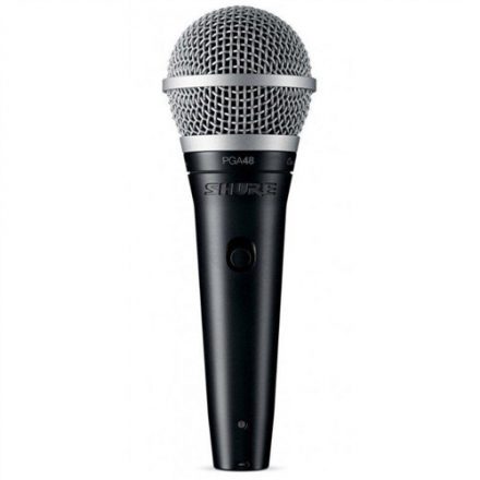 Shure PGA48-XLR-E dinamikus mikrofon, kapcsoló, XLR-XLR kábel