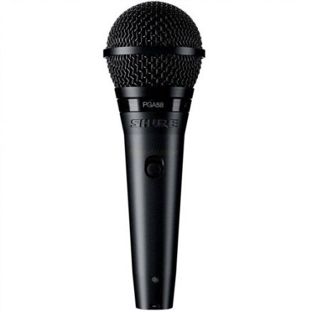 Shure PGA58-QTR-E dinamikus mikrofon, kapcsoló, XLR-Jack kábel