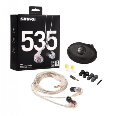 Shure SE535-CL-EFS fülhallgató, cserélhető kábellel, átlátszó