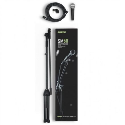 Shure SM58-KM-SOM énekmikrofon + állvány + kábel szett