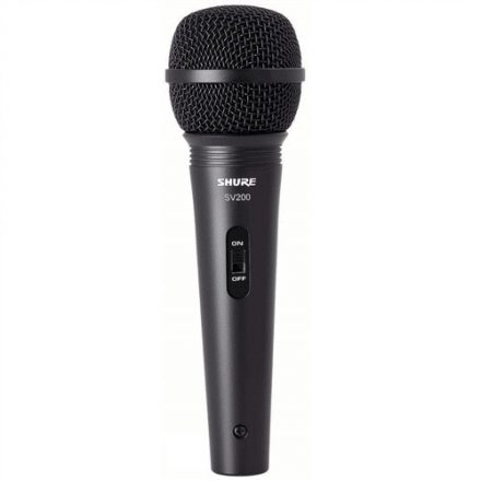 Shure SV200 dinamikus mikrofon, kapcsoló, XLR-XLR kábel